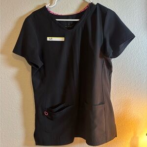 Black V-Neck Scrub Top & jogger scrub pant set